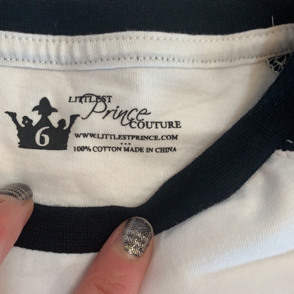 NWOT LITTLE PRINCE COUTURE BASEBALL TEE SIZE 6 - Picture 2 of 8